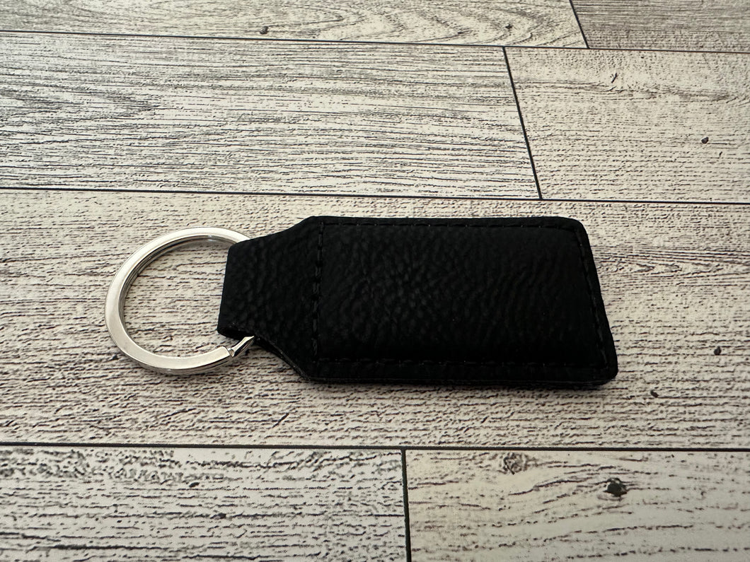 Engraved Leather Keychain