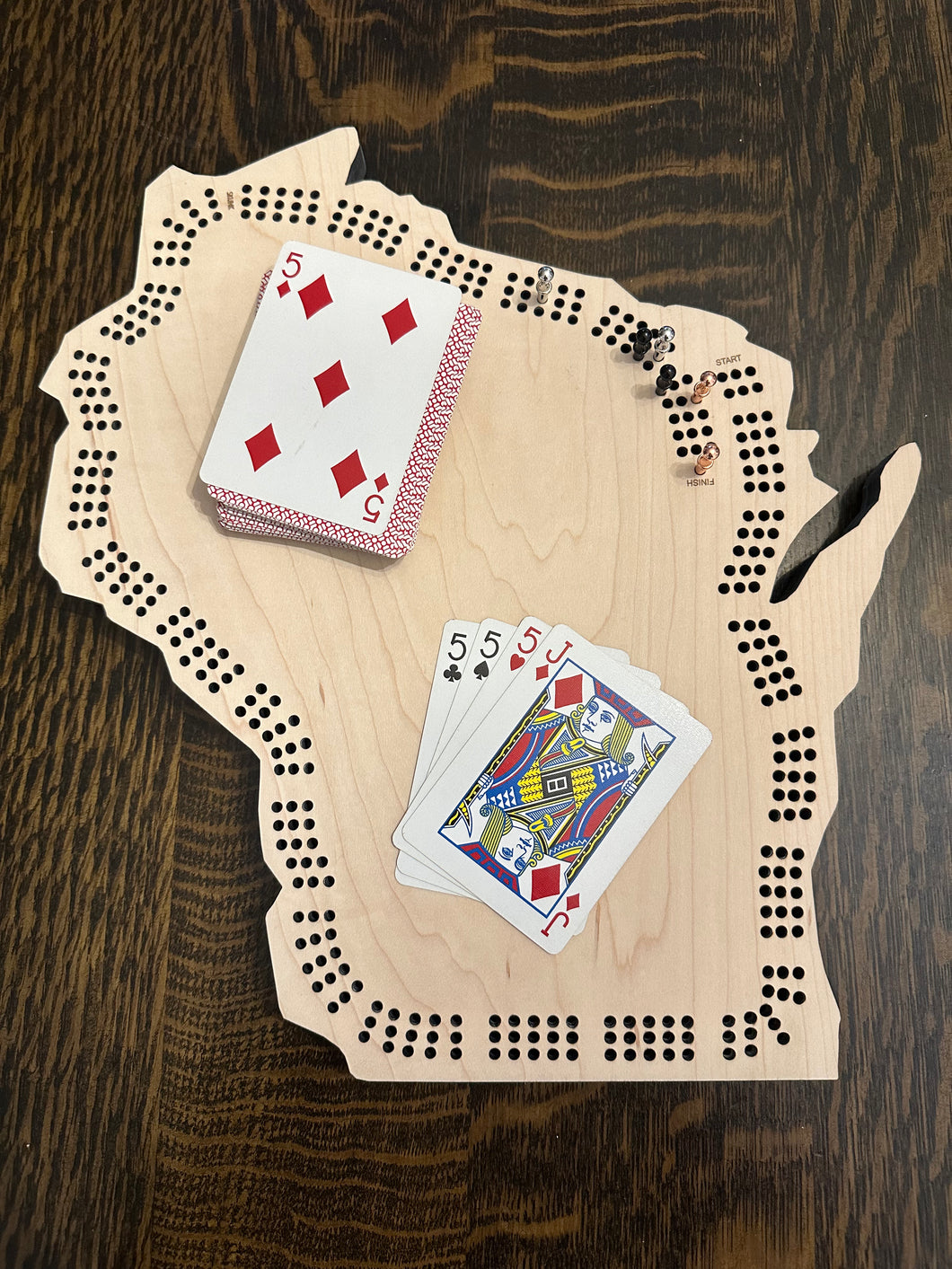 Wisconsin Cribbage Board - Customizable (2-6 person)