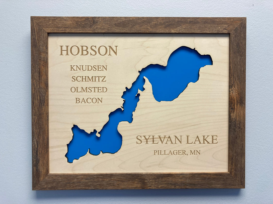 Sylvan Lake map custom home decor wall hanging, 14