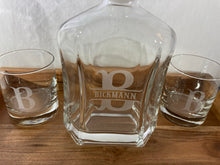 Load image into Gallery viewer, Decanter &amp; set of 4 glasses. Custom engraved.
