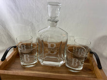 Load image into Gallery viewer, Decanter &amp; set of 4 glasses. Custom engraved.
