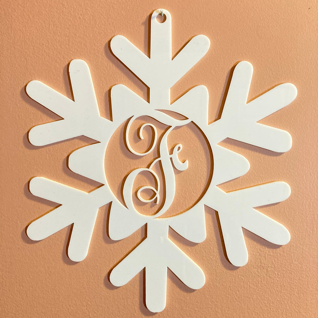 Monogram Snowflake Door Hang