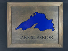 Load image into Gallery viewer, Lake Superior map custom home decor wall hanging, 14&quot; x 11&quot;
