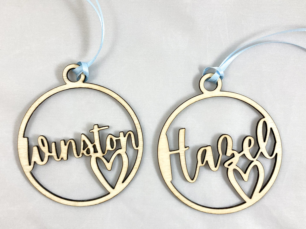 Personalized Custom Laser Cut Name Christmas Ornaments