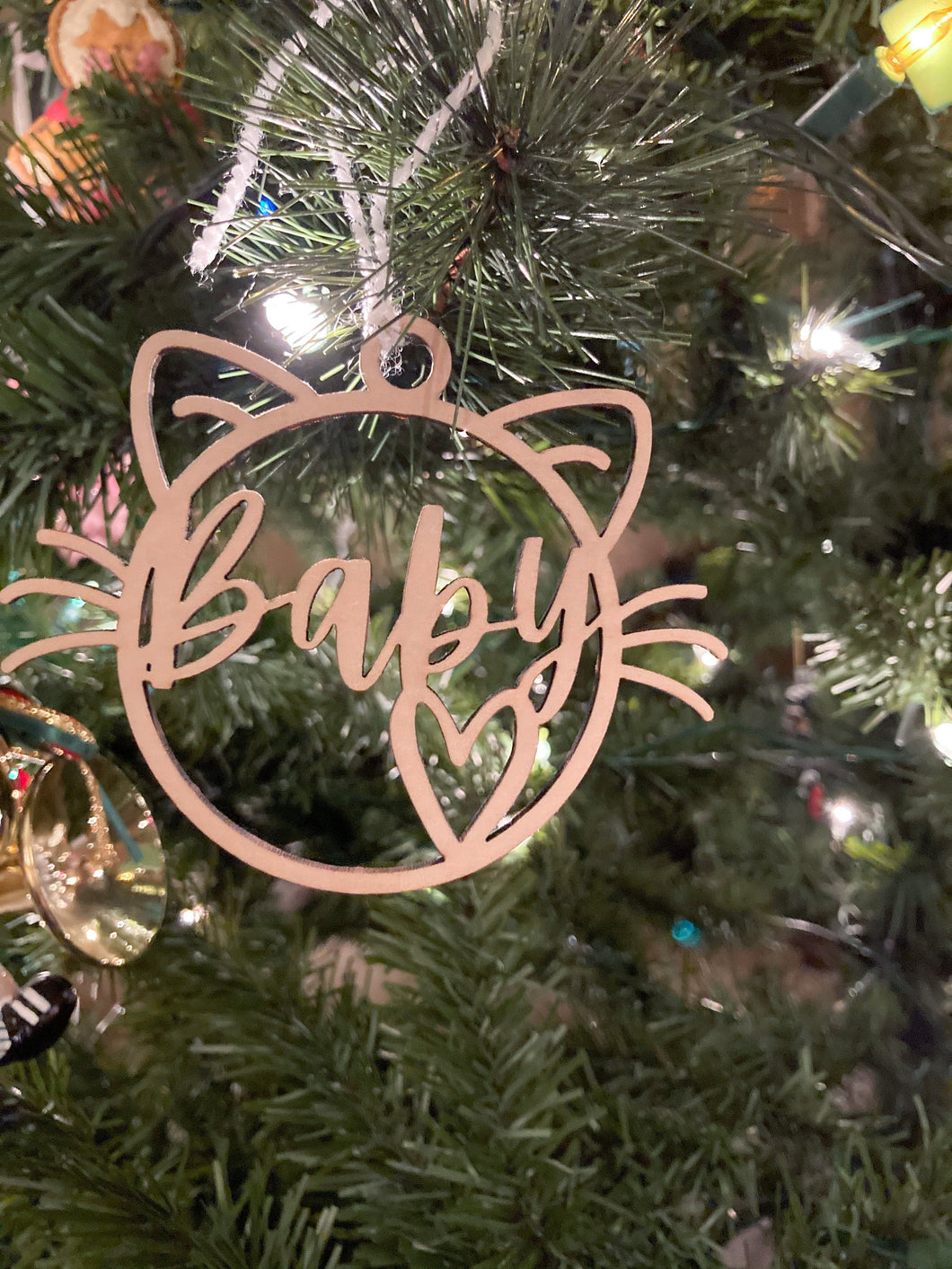 Personalized Custom Laser Cut Name Christmas Ornaments for Cats