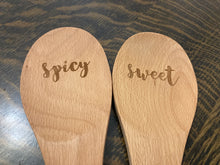 Load image into Gallery viewer, Sweet &amp; Spicy Laser Etched Wooden Spoon Set
