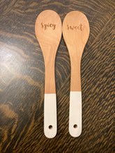 Load image into Gallery viewer, Sweet &amp; Spicy Laser Etched Wooden Spoon Set
