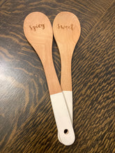 Load image into Gallery viewer, Sweet &amp; Spicy Laser Etched Wooden Spoon Set
